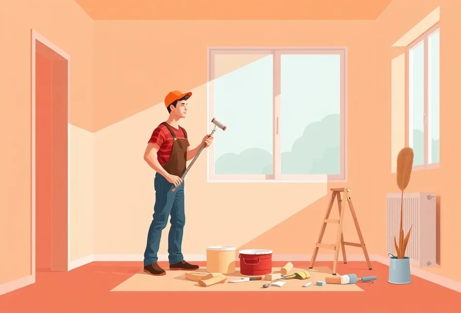 Intérieur rénové après travaux de peinture à Marly