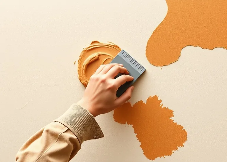 Application d'un enduit décoratif à la lisseuse sur un mur